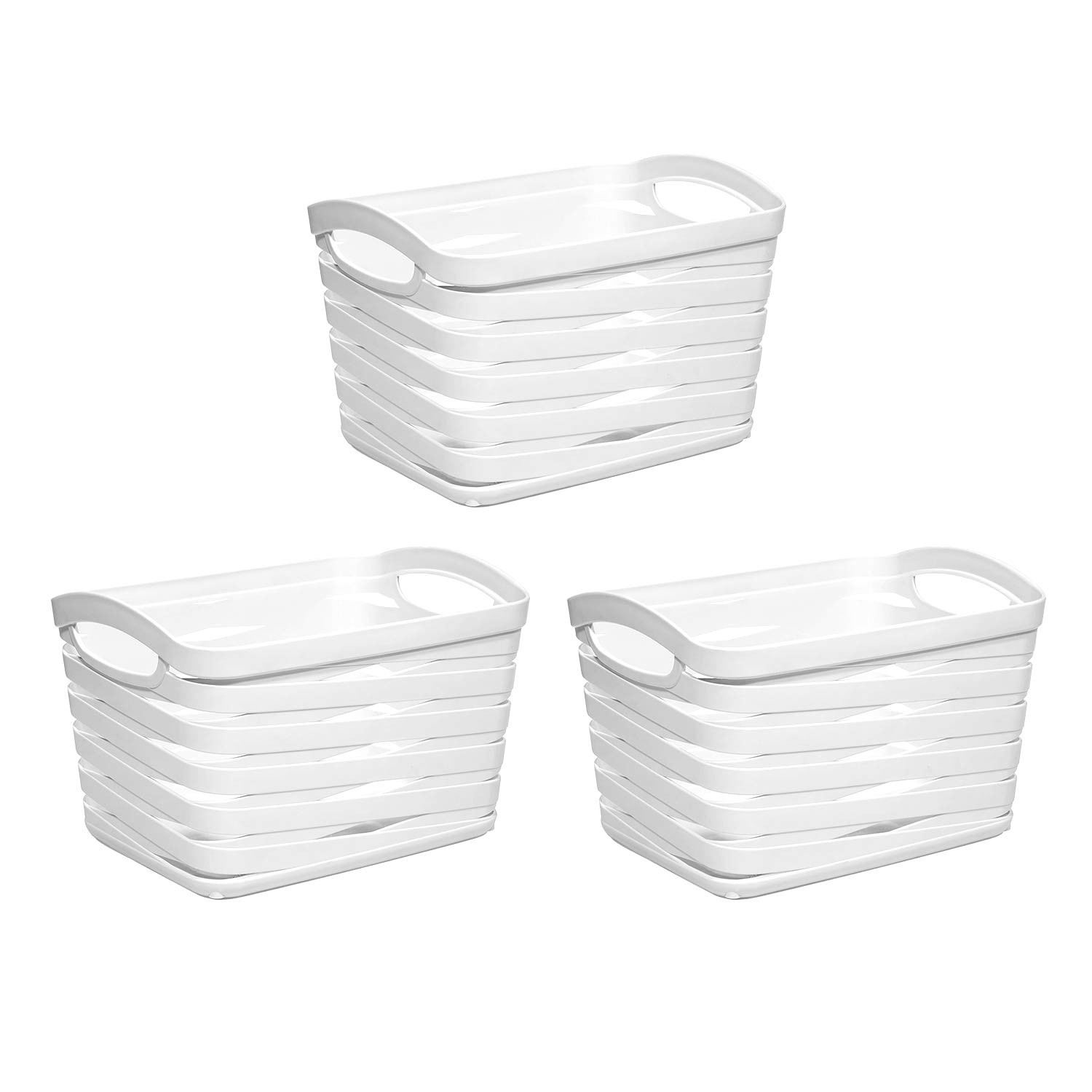 Kit 3 cestos rectangulares médios de 1,5 litros 7house Arrumação da casa de banho 1